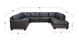 Naples Leather Sectional Collection, Charcoal - Hydeline USA