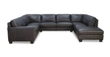 Naples Leather Sectional Collection, Charcoal - Hydeline USA