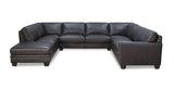Naples Leather Sectional Collection, Charcoal - Hydeline USA