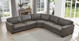 Alice Leather Sectional, Gray - Hydeline USA