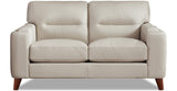 Elm Leather 2 Seater Sofa Collection, Vanilla White