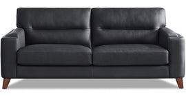 Elm Leather 2 Seater Sofa Collection, Charles Black