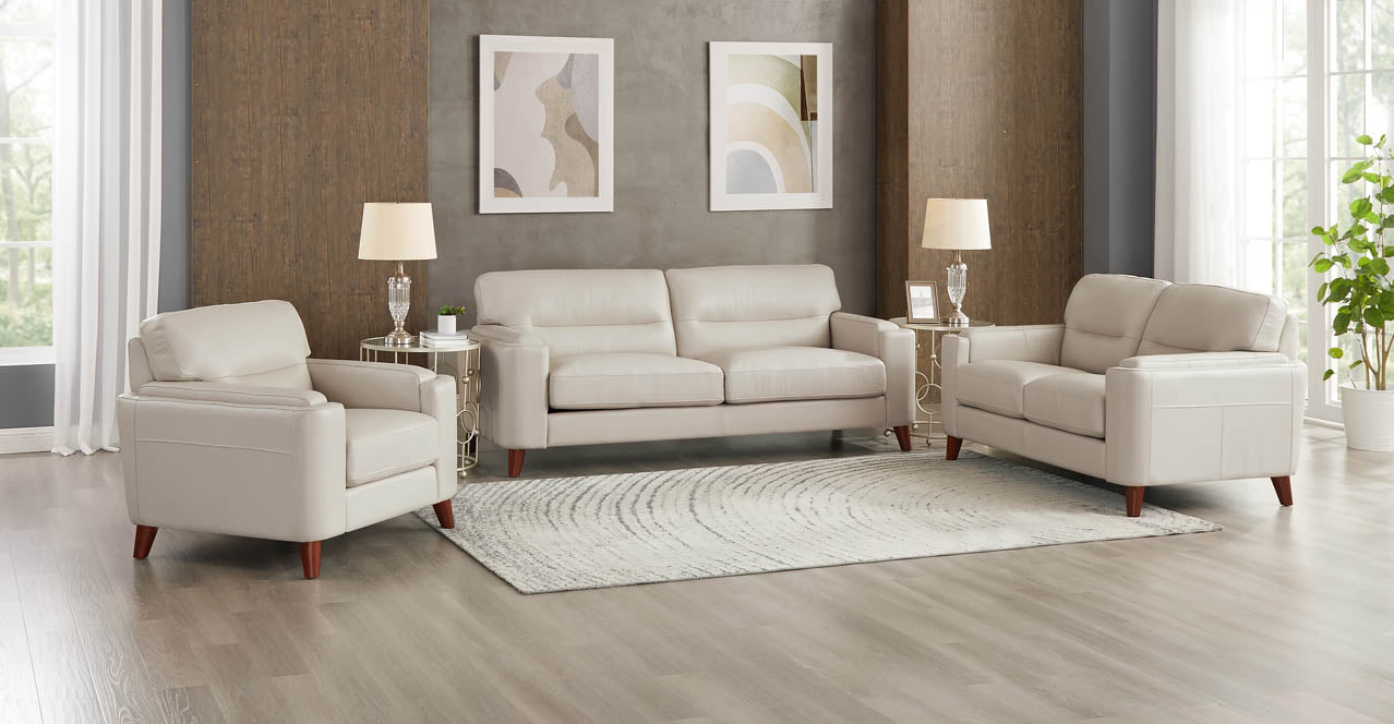 Elm Leather Chair Collection, Vanilla White