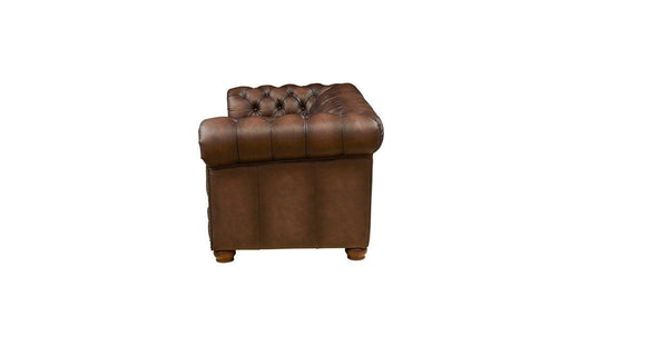 Aliso Leather Loveseat, Walnut Brown - Hydeline USA