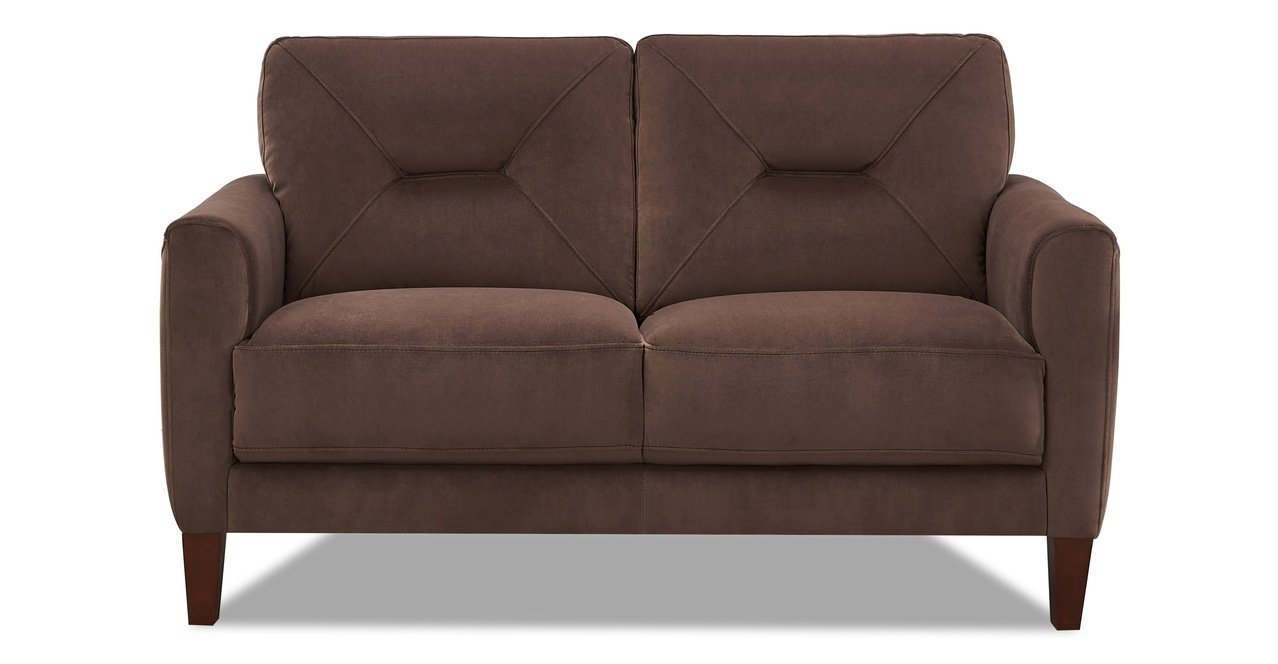 Mavis Fabric Loveseat, Mocha Brown