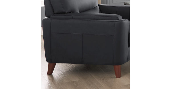 Elm Leather 2 Seater Sofa Collection, Charles Black