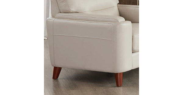 Elm Leather 2 Seater Sofa Collection, Vanilla White