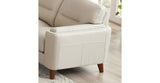 Elm Leather 2 Seater Sofa Collection, Vanilla White