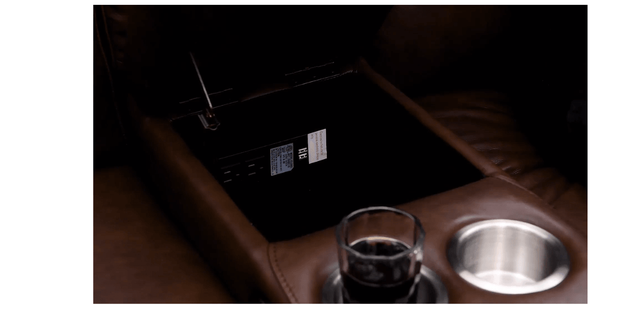 Alta Leather Power Sectional, Brown - Hydeline USA