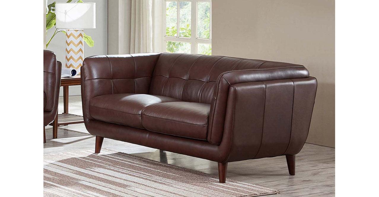 Solana Leather Sofa Collection, Brown - Hydeline USA